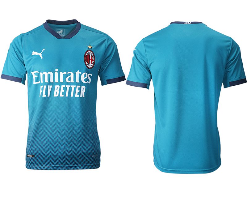 Men 2020-2021 club AC milan away aaa version blue Soccer Jerseys->customized soccer jersey->Custom Jersey